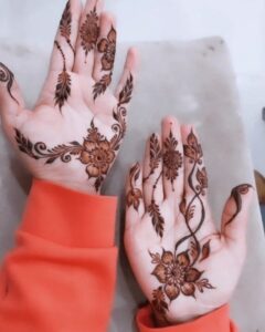 Motif Leaves and Flowers Beauty simple mehendi design